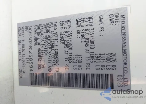 2023 Nissan Pathfinder Sl 4Wd from USA, damaged, VIN 5N1DR3CD0PC258594